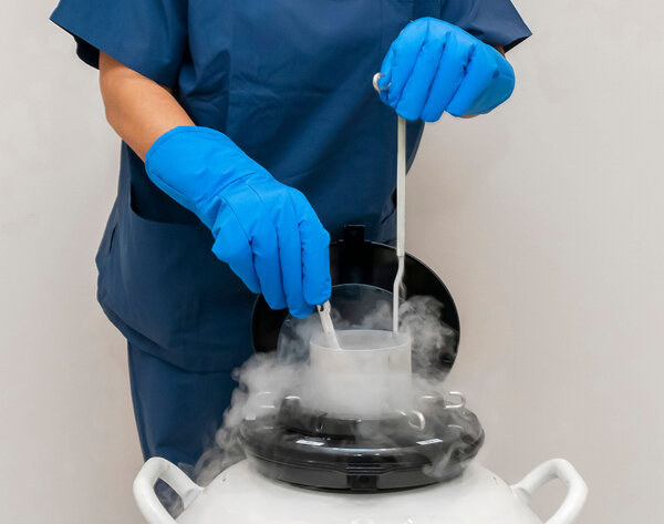 Embryologin friert Embryonen ein