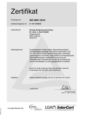 Zertifikat DIN EN ISO 2001-2015